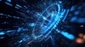 Digital Abstract Concept Futuristic Blue Data Stream Portal Royalty Free Stock Photo