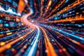 Futuristic Data Stream Tunnel High Speed Digital Information Flow BG Royalty Free Stock Photo