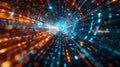 Futuristic Data Stream Visualization - Generative AI Royalty Free Stock Photo
