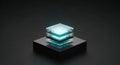Futuristic data structure glowing blue on carbon base Royalty Free Stock Photo