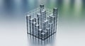 Futuristic Data Visualization Abstract Cubes Geometric Abstract Background Design Royalty Free Stock Photo