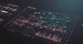 Futuristic Data Visualization and Analytics Dashboard Royalty Free Stock Photo