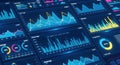 Futuristic Data Visualization Dashboard Royalty Free Stock Photo