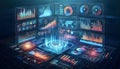 Futuristic Data Visualization Dashboard ai generative Royalty Free Stock Photo
