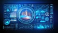 Futuristic Data Visualization Dashboard with Graphs Royalty Free Stock Photo