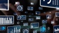 Futuristic Data Visualization Elements with Interactive Charts, Graphs, and Digital Interfaces for Modern Analytics and Royalty Free Stock Photo