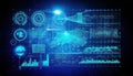 Futuristic Data Visualization with Graphs and Charts Royalty Free Stock Photo