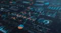 Futuristic Data Visualization Interface with Charts and Graphs Royalty Free Stock Photo