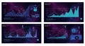 Futuristic data visualization panels showcasing trend graphs and technological Royalty Free Stock Photo