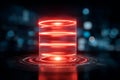 Futuristic Database Icon, Cyber Technology Concept Representing Advanced Data Storage and Processing Royalty Free Stock Photo