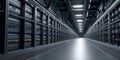 Futuristic Datacenter with Advanced Server Racks and Technology Infrastructure for Modern Computing Royalty Free Stock Photo