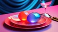 futuristic decorative neon easter eggs