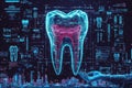 Futuristic dental care concept with AI technology visualization Royalty Free Stock Photo