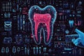 Futuristic dental care concept with AI technology visualization Royalty Free Stock Photo