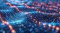 A futuristic depiction of a decentralized internet with nodes pulsating in a synchronized manner