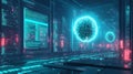 futuristic depiction digital brain transmitting