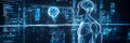A futuristic depiction of the human body with a digital overlay symbolizing the interconnectedness of technology and human Royalty Free Stock Photo