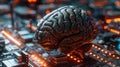 Artificial Intelligence Brain Circuit Board Futuristic Technology Concept Illustration Royalty Free Stock Photo