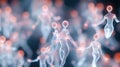 Futuristic depiction of microscopic neural connections glowing in abstract spheres, symbolizing AI networks, data transfer, and