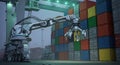 Robotic Crane Loading Shipping Containers Royalty Free Stock Photo