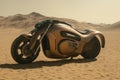 Futuristic Desert Motorcycle: Powerful and Sleek Machine in a Vast Expanse