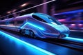 Futuristic Design High Speed Train Motion extreme closeup. Generative AI Royalty Free Stock Photo