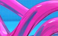 Futuristic Design: Smooth Flowing Shapes in pink and blue Transparent Glass 3D Render Royalty Free Stock Photo