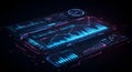 Futuristic Detailed Data Visualization Panel Dashboard Display Interface Element, generate AI Royalty Free Stock Photo