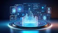 Futuristic Device Showcasing Advanced Interface with Interactive Icons and Sleek Design Symbolizing Innovation and Technology in