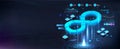 Futuristic DevOps process banner Royalty Free Stock Photo