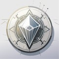 Futuristic Diamond Compass Emblem Royalty Free Stock Photo