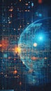 Futuristic Digital Abstract Representation of a Globe Surrounded by Light and Data Connections Royalty Free Stock Photo