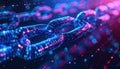 A Futuristic Digital Abstraction of Interconnected Chain Links Representing Secure Blockchain Technology or Global Data Flow Royalty Free Stock Photo