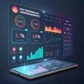 Digital Analytics Dashboard on Tablet Royalty Free Stock Photo