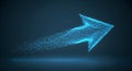 Futuristic Digital Arrow for Businesses Showing Technology and Forward Progress Success. Royalty Free Stock Photo