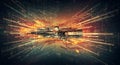 Abstract cyber data explosion visualization Royalty Free Stock Photo