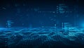 Futuristic digital background data connection with binary code, Complex interconnected networks symbolize big data and advanced Royalty Free Stock Photo