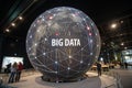 Futuristic digital big data sphere visualization Royalty Free Stock Photo