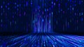 Futuristic digital binary information data and streaming binary code in background. Online security 3D network concept with digits