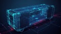 Futuristic Digital Blueprint of a Complex Device.