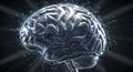 Futuristic digital brain anatomy with neural network connections and abstract light effects Royalty Free Stock Photo