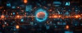 Futuristic digital brain concept representing artificial intelligence in technology