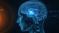 Futuristic Digital Brain Illustration Royalty Free Stock Photo
