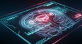 Futuristic digital brain scan on advanced medical interface Royalty Free Stock Photo