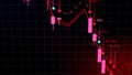 Financial diagram fall on bearish market, showing recession or financial crisis