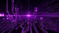 Futuristic Digital Circuit Board Background Cyberpunk Technology Network Data Concept Purple Light Grid Royalty Free Stock Photo