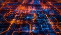 Futuristic digital circuitry with illuminated lines. Advanced tech innovation