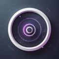 Futuristic Digital Circular Interface with Neon Purple Tech Elements Royalty Free Stock Photo