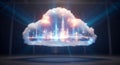 Futuristic digital cloud city data center technology abstract future concept Royalty Free Stock Photo