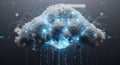 Futuristic digital cloud computing network futuristic it technology abstract concept Royalty Free Stock Photo
